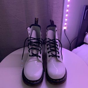 White patent leather doc martins